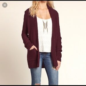 burgundy hollister cardigan ♥️